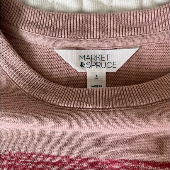 Market & Spruce x Stitch Fix Red Pink Retro Colorblock Crewneck Sweater Small - Picture 6 of 6